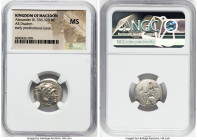 MACEDONIAN KINGDOM. Alexander III the Great (336-323 BC). AR drachm (18mm, 12h). NGC MS. Posthumous issue of uncertain mint in Greece or Macedonia, ca...