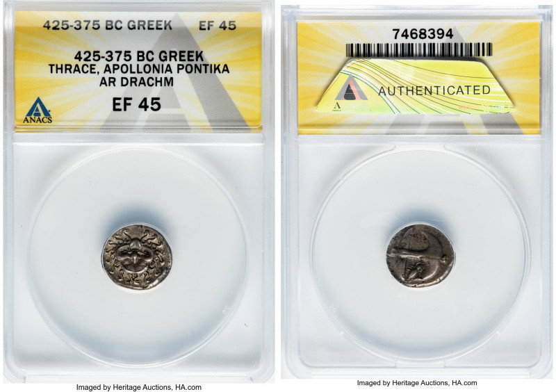 THRACE. Apollonia Pontica. Ca. late 5th-4th centuries BC. AR drachm (15mm, 10h)....