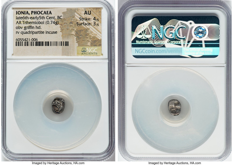 IONIA. Phocaea. Ca. late 6th-early 5th centuries BC. AR trihemiobol (8mm, 0.74 g...