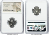 Marcus Aurelius, as Augustus (AD 161-180). AR denarius (19mm, 5h). NGC XF, light scratches. Rome, December AD 168-December AD 169. M ANTONINVS AVG-TR ...