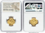 Gratian, Western Roman Empire (AD 367-383). AV solidus (21mm, 4.44 gm, 12h). NGC Choice XF 5/5 - 1/5, pierced, damaged. Trier, 24 August AD 367-17 Nov...
