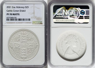 British Dependency. Elizabeth II silver Matte Proof "Gothic Crown - Shield" 5 Pounds (2 oz) 2021 PR70 NGC, Commonwealth mint, KM-Unl. Mintage: 375. HI...