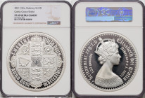 British Dependency. Elizabeth II silver Proof "Gothic Crown - Shield" 100 Pounds (1 Kilo) 2021 PR69 Ultra Cameo NGC, Commonwealth mint, KM-Unl. Mintag...