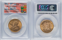 George V gold 10 Dollars 1914 MS63+ PCGS, Ottawa mint, KM27, Fr-3. Canadian Gold Reserve. HID09801242017 © 2022 Heritage Auctions | All Rights Reserve...