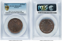 Russian Duchy. Alexander II 10 Pennia 1867 MS64 Brown PCGS, Helsinki mint, KM5.1. From the GK Collection HID09801242017 © 2022 Heritage Auctions | All...