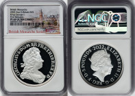 Elizabeth II silver Proof "King George I" 5 Pounds (2 oz) 2022 PR69 Ultra Cameo NGC, KM-Unl, S-Unl. Limited Edition Presentation Mintage: 750. British...