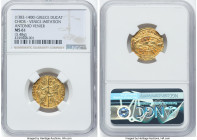 Chíos. Anonymous gold Imitative Ducat ND (1382-1400) MS61 NGC, Fr-2c. 3.48gm. Imitating a Venetian gold ducat of Antonio Venier. HID09801242017 © 2022...