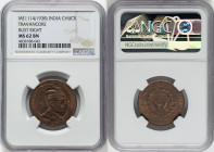 Travancore. Bala Rama Varma II Chuckram ME 1114 (1938/1939) MS62 Brown NGC, KM60. Bust right. HID09801242017 © 2022 Heritage Auctions | All Rights Res...
