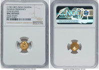 British India. Madras Presidency gold Pagoda ND (1740-1807) UNC Details (Edge Filing) NGC, Fort St. George mint, KM303, Fr-565. Star reverse type. Sol...