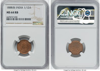British India. Victoria 1/12 Anna 1888-(b) MS64 Red and Brown NGC, Bombay mint, KM483. HID09801242017 © 2022 Heritage Auctions | All Rights Reserved