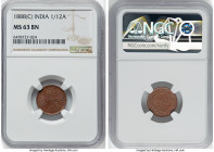 British India. Victoria 1/12 Anna 1888-(c) MS63 Brown NGC, Calcutta mint, KM483. HID09801242017 © 2022 Heritage Auctions | All Rights Reserved