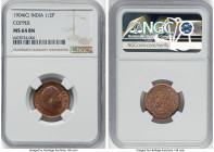 British India. Edward VII 1/2 Pice 1904-(c) MS64 Brown NGC, Calcutta mint, KM499. HID09801242017 © 2022 Heritage Auctions | All Rights Reserved