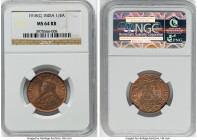British India. George V 1/4 Anna 1918-(c) MS64 Red and Brown NGC, 1) 1/4 Anna 1918-(c) - MS64 Red and Brown, Calcutta mint 2) 1/4 Anna 1919-(c) - MS64...