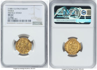 Venice. Michael Steno gold Ducat ND (1400-1413) MS62 NGC, Venice mint, Fr-1230. 3.48gm. MIChAЄL • STЄN' | • S | • M | • V | Є | N | Є | T | I, Doge kn...