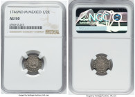 Philip V 1/2 Real 1746 Mo-M AU50 NGC, Mexico City mint, KM66. HID09801242017 © 2022 Heritage Auctions | All Rights Reserved