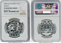 Republic 7-Piece Lot of Certified Multiple Euro NGC, 1) "Soccer" 10 Euro - 2004-R PR68 Ultra Cameo 2) "Economic and Monetary Union - 10th Anniversary"...