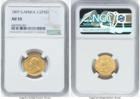 Republic gold 1/2 Pond 1897 AU55 NGC, Pretoria mint, KM9.2, Fr-3. HID09801242017 © 2022 Heritage Auctions | All Rights Reserved