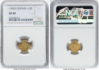 Philip V gold 1/2 Escudo 1742 S-PJ XF40 NGC, Seville mint, KM361.2. HID09801242017 © 2022 Heritage Auctions | All Rights Reserved