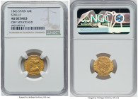 Isabel II gold 4 Escudos 1866 AU Details (Obverse Scratched) NGC, Seville mint, KM631.2. HID09801242017 © 2022 Heritage Auctions | All Rights Reserved...