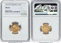 Oscar II gold 10 Kronor 1873-ST MS62 NGC, KM732, Fr-94. First year of type. HID09801242017 © 2022 Heritage Auctions | All Rights Reserved