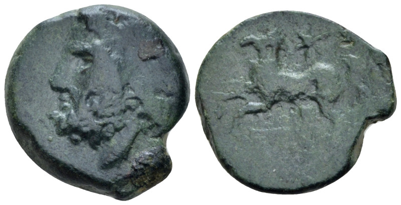 Apulia, Arpi Bronze circa 325-275, Æ 17.00 mm., 4.01 g.
Laureate head of Zeus l...