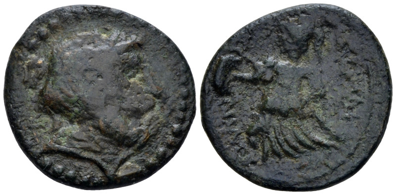 Apulia, Caelia Sextans circa 220-150, Æ 21.00 mm., 5.06 g.
Laureate head of Zeu...