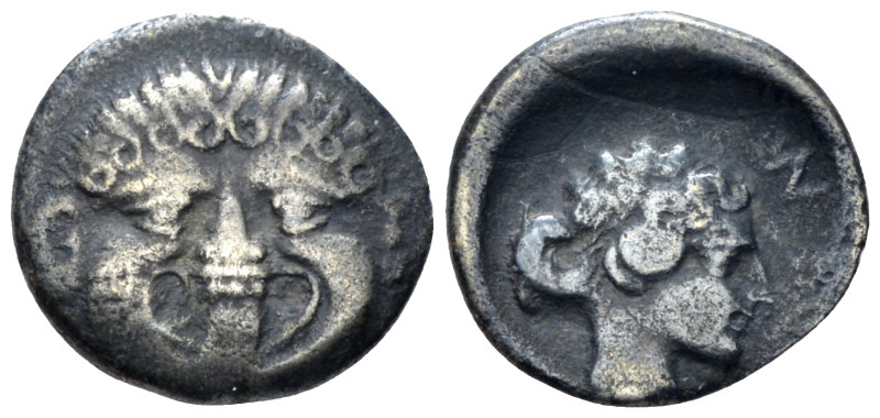 Macedonia, Neapolis Hemidrachm circa 424-350, AR 13.00 mm., 1.68 g.
Gorgoneion....
