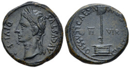 Hispania, Caesaraugusta Octavian as Augustus, 27 BC – 14 AD Bronze circa 27 BC-14 AD - From a private British collection.