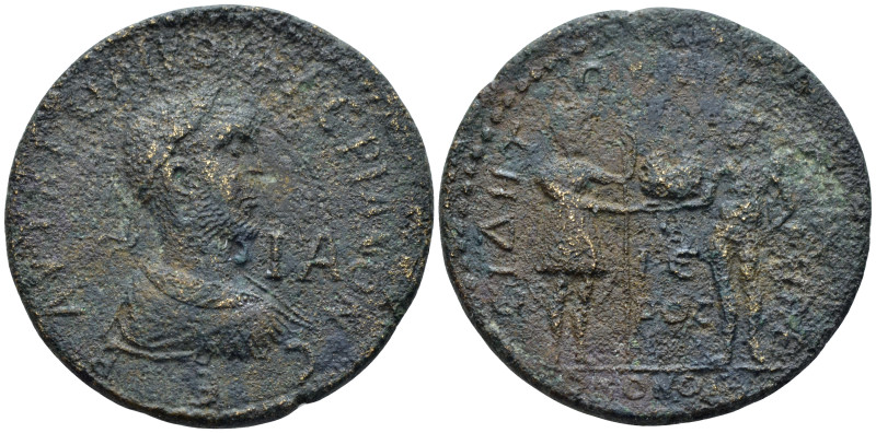 Pamphilia, Side. Homonoia with Delphi. Valerian I, 253-260 Bronze circa 253-260,...