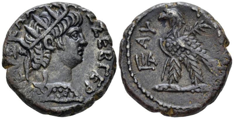 Egypt, Alexandria Nero, 54-68 Tetradrachm circa 64-65 (year 11), billon 24.00 mm...