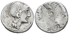 C. Claudius Pulcher. Denarius 110 or 109 - From a European collection. Ex Naville sale 61, 2020, 296.
