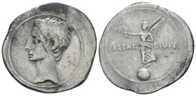 Octavian, 32 – 27 BC Denarius Brundisium and Rome circa 32-29