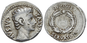 Octavian as Augustus, 27 BC – 14 AD Denarius Colonia Patricia (?) circa 19 BC