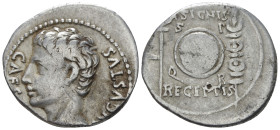 Octavian as Augustus, 27 BC – 14 AD Denarius Colonia Patricia (?) circa 19 BC