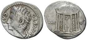 Octavian as Augustus, 27 BC – 14 AD Denarius Colonia Patricia (?) circa 18 BC