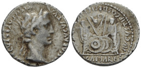 Octavian as Augustus, 27 BC – 14 AD Denarius Lugdunum 2 BC - 4 AD