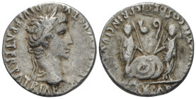 Octavian as Augustus, 27 BC – 14 AD Denarius Lugdunum 2 BC - 4 AD