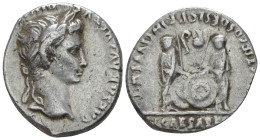Octavian as Augustus, 27 BC – 14 AD Denarius Lugdunum 2 BC - 4 AD