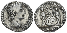 Octavian as Augustus, 27 BC – 14 AD Denarius Lugdunum 2 BC - 4 AD