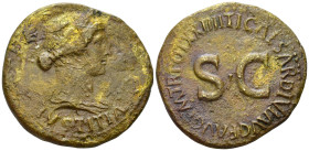 In the name of Livia, wife of Augustus Dupondius Rome circa 22-23