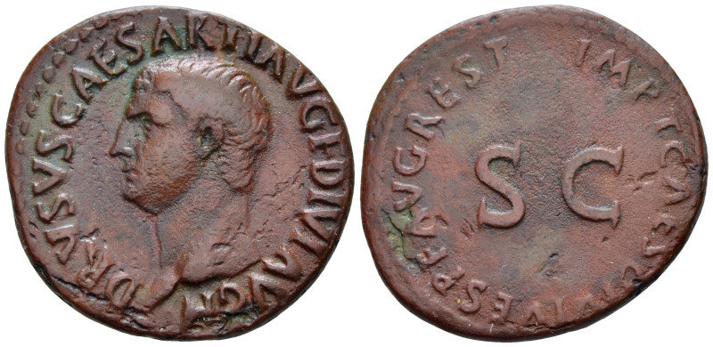 In the name of Drusus, son of Tiberius As circa 80-81, Æ 27.50 mm., 9.60 g.
DRV...