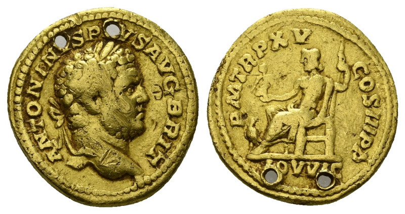 Caracalla, 198-217 Aureus Aureus circa 212, AV 20.00 mm., 7.46 g.
Laureate head...