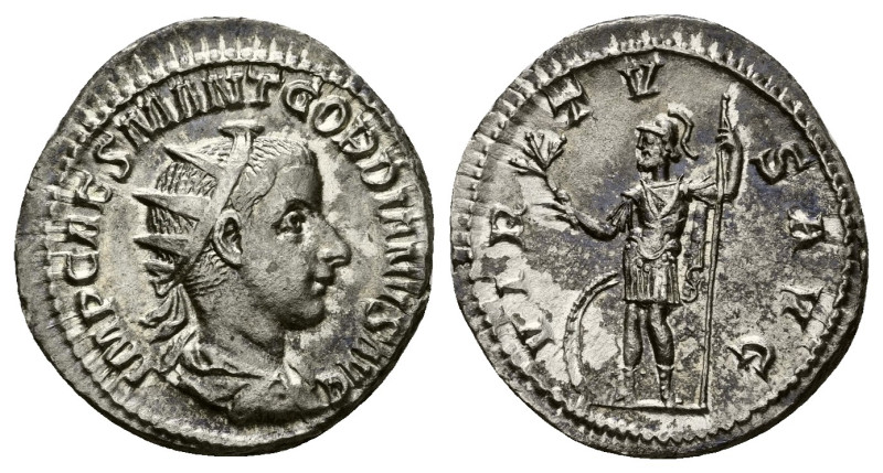 Gordian III, 238-244 Antoninianus Rome 240, AR 21.00 mm., 3.59 g.
Radiate, drap...