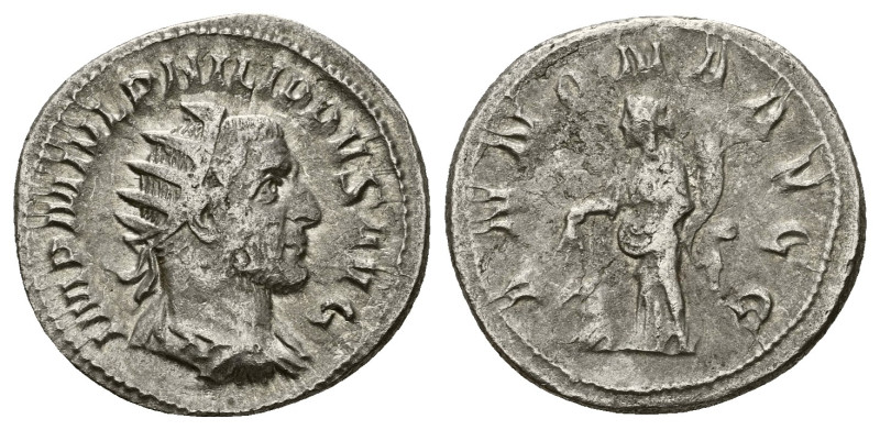 Philip I, 244-249 Antoninianus circa 244-247, AR 25.00 mm., 4.10 g.
Radiate, dr...