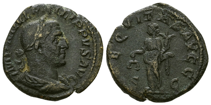 Philip I, 244-249 Sestertius Rome circa 244-249, Æ 28.00 mm., 1.76 g.
Laureate,...