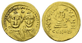 Heraclius with Heraclius Constantine, 610-641 Solidus Constantinople circa 626-629