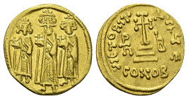 Heraclius, with Heraclius Constantine and Heraclonas. 610-641 Soldius Constantinople circa 638-639