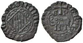 Catania. Maria d’Aragona (1377-1392). Denaro (sigle G-P) MI gr. 0,62. Spahr 23. MEC 14, –. MIR 3/4. Estremamente raro. q.SPL