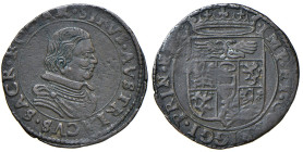 Correggio. Siro d’Austria principe (1616-1630). Da 3 soldi MI gr. 1,71. Ravegnani Morosini 17. MIR 201. Molto rara. Bel ritratto, q.SPL/Buon BB