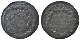 Corte. Pasquale Paoli generale (1762-1768). Da 4 soldi 1766 MI gr. 2,15. MIR 4/5. Ex Numismatica Fornoni listino a prezzi fissi primavera 2003, 684. R...